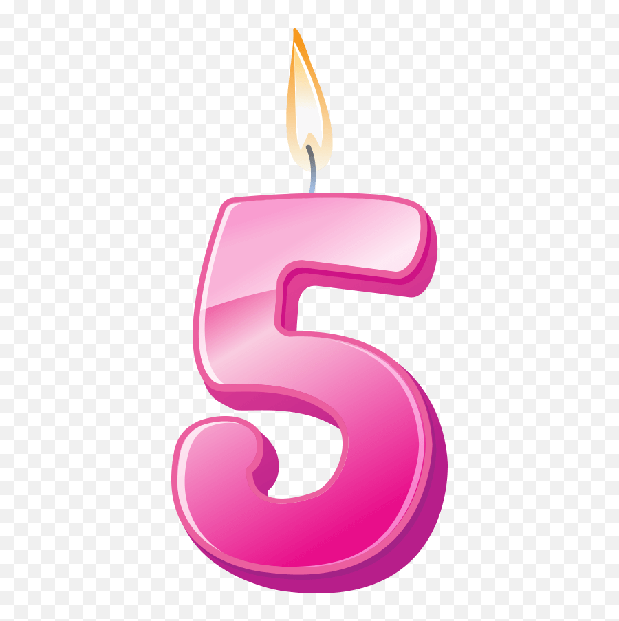 Birthday Candle Number 5 Png Image Free - 5 Birthday Candle Png Emoji,Number Png