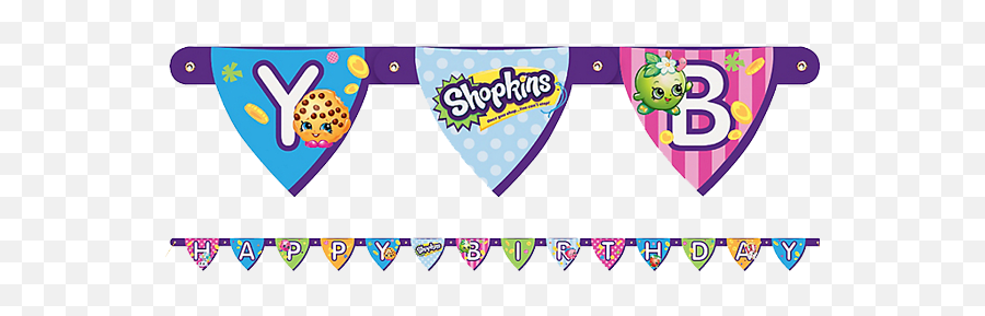 Shopkins Happy Birthday Banner - Shopkins Banner Printable Printable Shopkins Banner Emoji,Birthday Banner Png