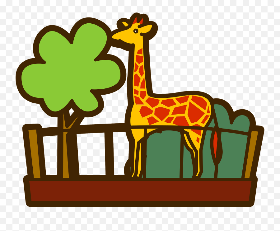 Giraffe In The Zoo Clipart - Giraffe In The Zoo Clipart Png Emoji,Zoo Clipart