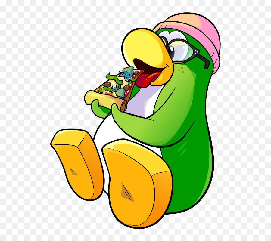 Girl Eating Pizza Clipart - Club Penguin Eating Png Clip Art Emoji,Eating Png