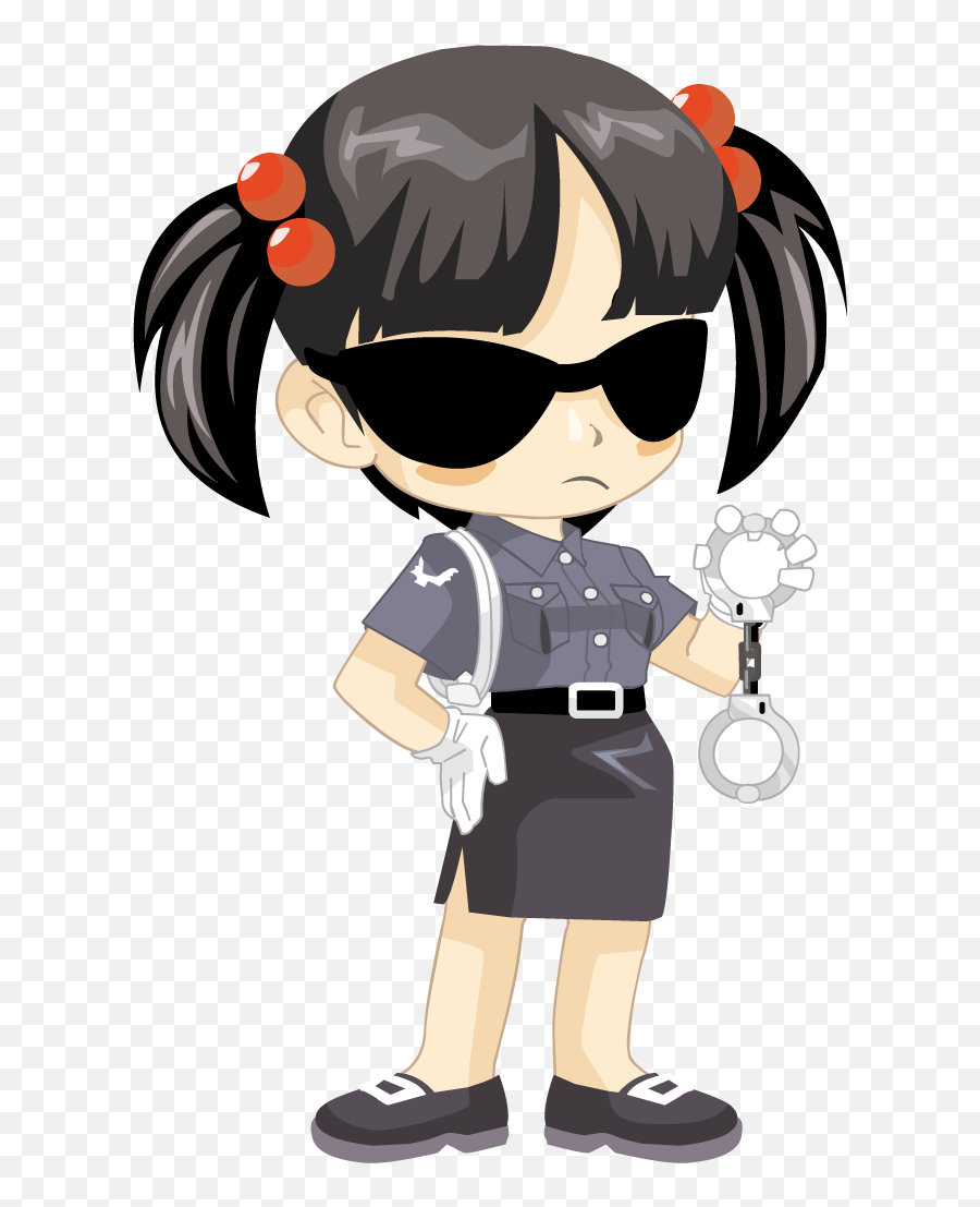 Meme Glasses - Police Woman Anime Png Hd Png Download Girl Police Animated Emoji,Meme Glasses Png