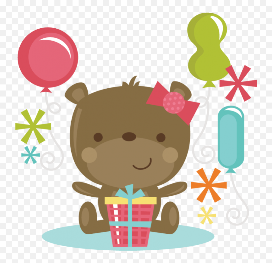Birthday Bear Girl Svg Cut Files For Scrapbooking Birthday Emoji,Bear Clipart Silhouette