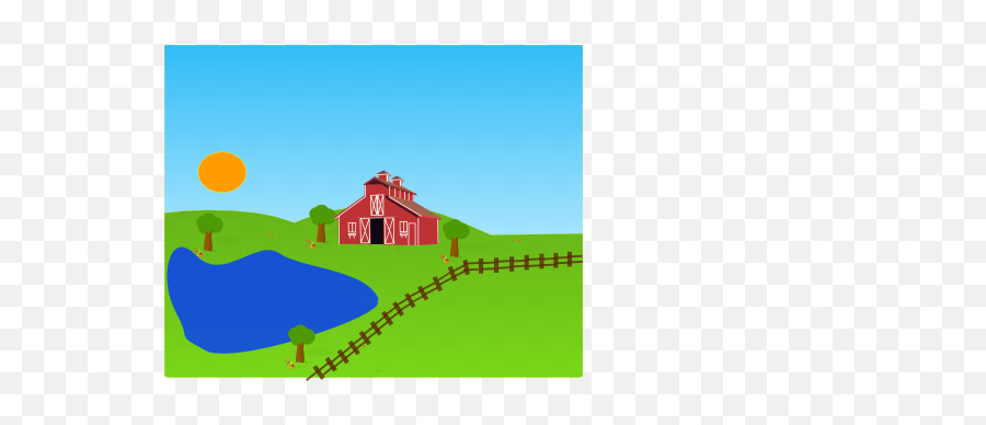 Farm With Lake Clip Art At Clker - Farmhouse With Lake Clipart Emoji,Lake Clipart