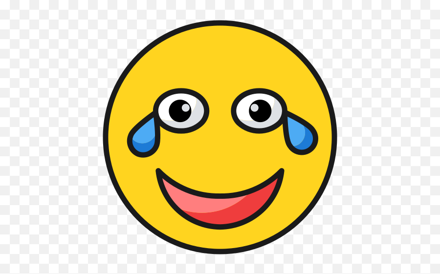 Emoji Emoticon Face Happy Laugh Smile Tear Icon - Free,Laugh Png