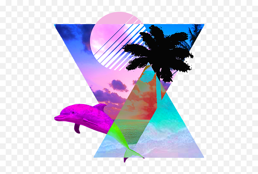 Vaporwave Dolphin 80s Hypnotic Sunset Scene Duvet Cover Emoji,Sunset Transparent