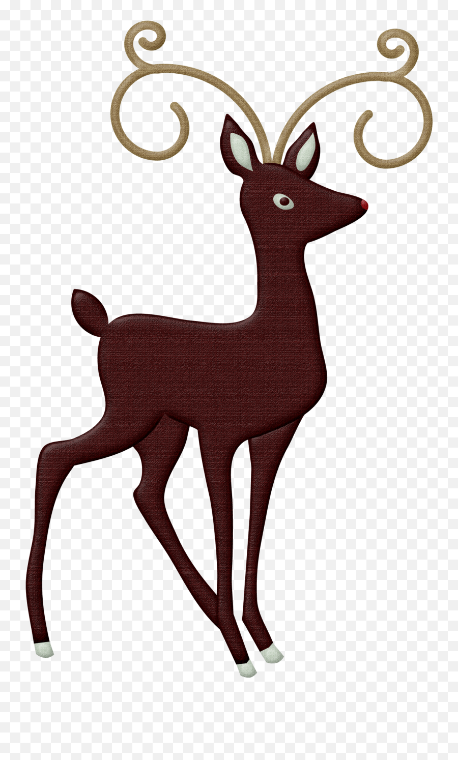 Christmas Reindeer Clip Art - Animals Png Facing Right Emoji,Christmas Animal Clipart