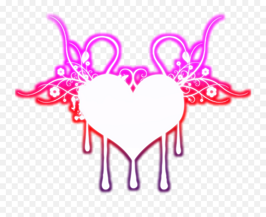 Download Neon Heart Melting Hearts Pink Orange Purple Love Emoji,Neon Heart Png