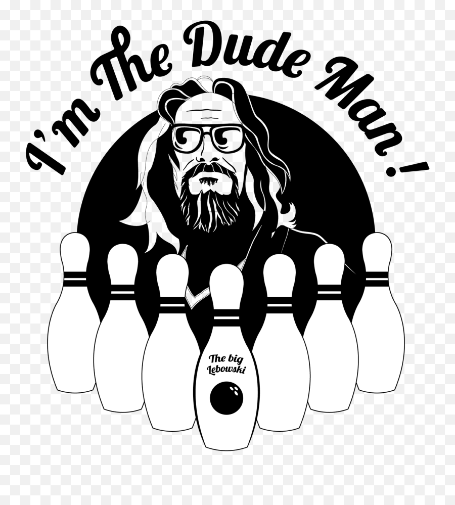 Save To Collection - Lebowski Png Transparent Transparent Retro Bowling Clipart Black And White Emoji,Bowling Pin Clipart