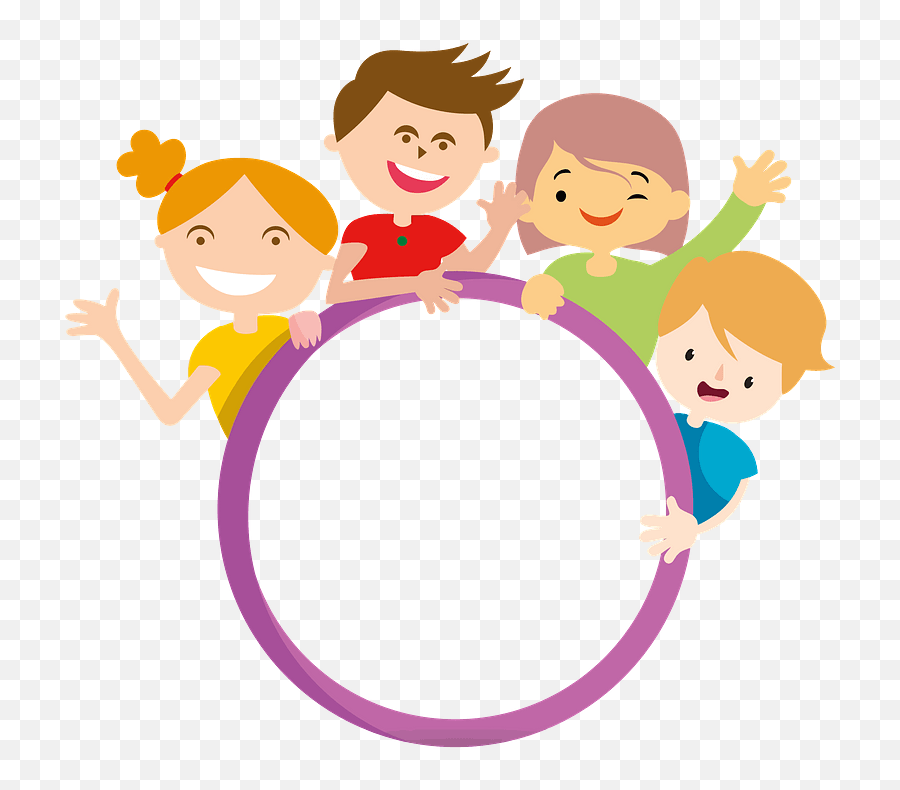 Four Kids And Circle Clipart Free Download Transparent Png - Clip Art Four Kids Emoji,Circle Clipart