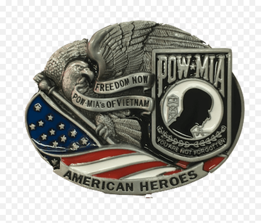 American Heroes Belt Buckle - Solid Emoji,Pow Mia Logo