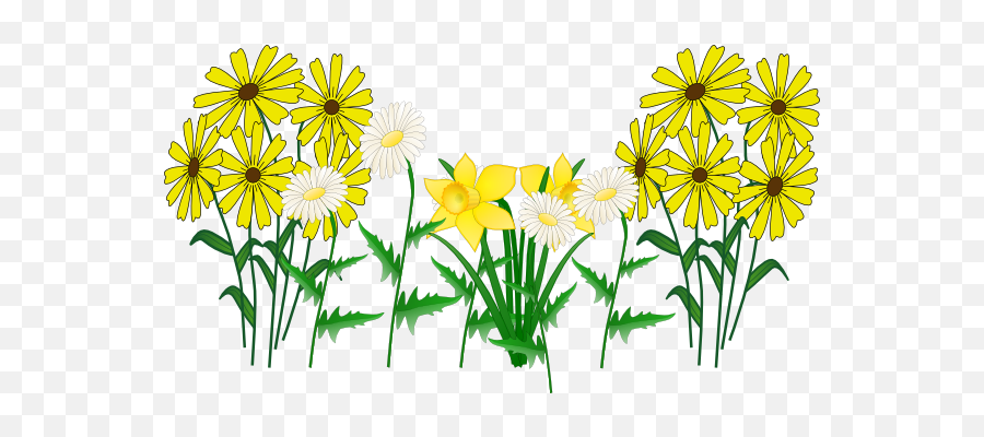 Flowers Cartoon Png Transparent - Transparent Yellow Flowers Cartoon Emoji,Wildflower Clipart