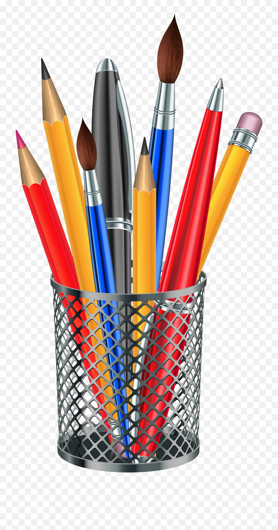 Pencil Brush Clip Art - Transparent Metal Cup Png Clipart Transparent Background Pens And Pencils Clipart Emoji,Pencil Clipart