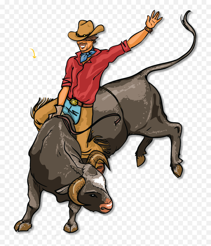 Bull Riding Rodeo Clip Art - Clip Art Bull Rider Emoji,Rodeo Clipart