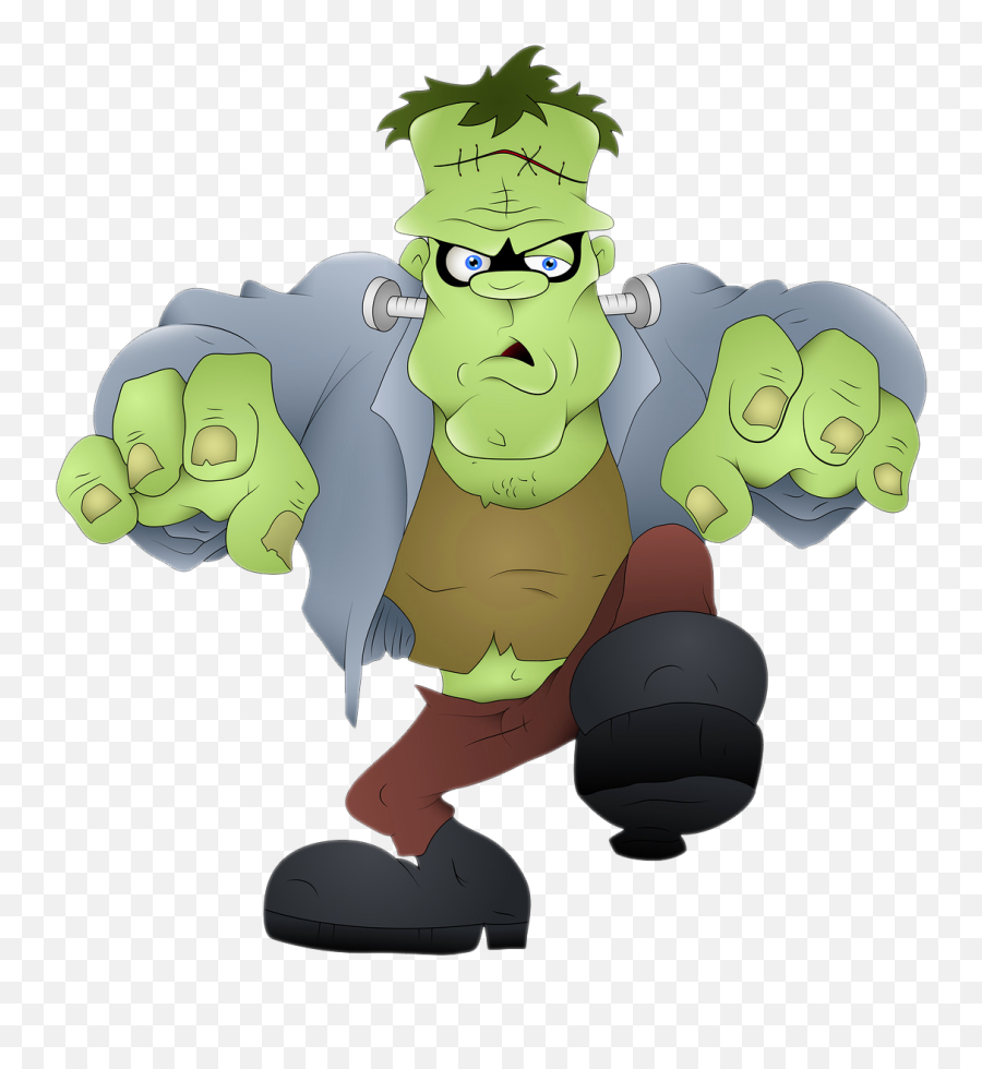 Frankenstein Halloween Clipart - Monster Frankenstein And Wife Cartoon Emoji,Frankenstein Clipart