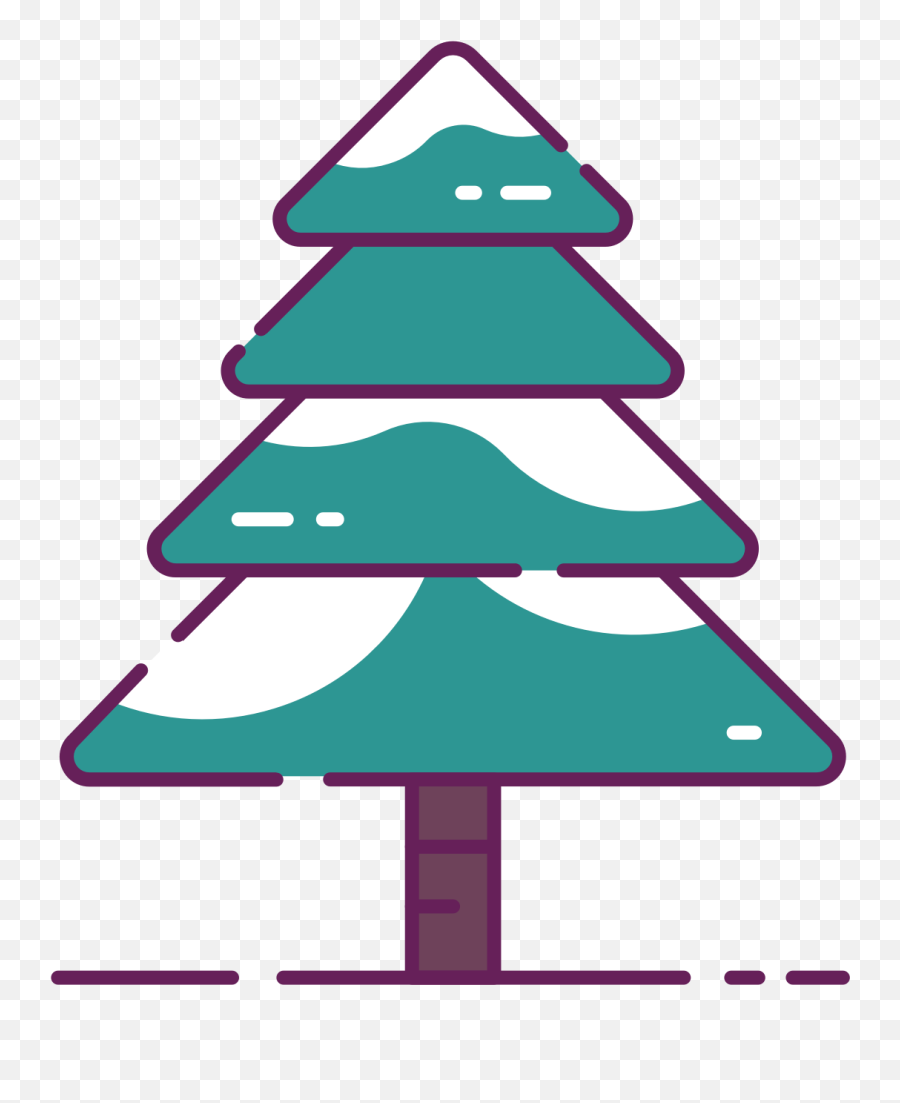 Snowy Christmas Tree Clip Art - Snowy Tree Icon Emoji,Christmas Tree Png