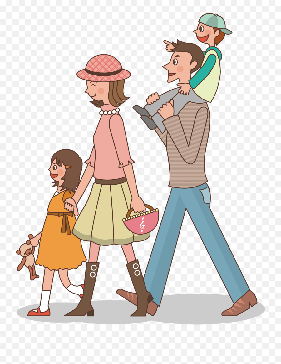 Family Taking A Walk Clipart Free Download Transparent Png - Clipart Stroll Emoji,Walk Clipart