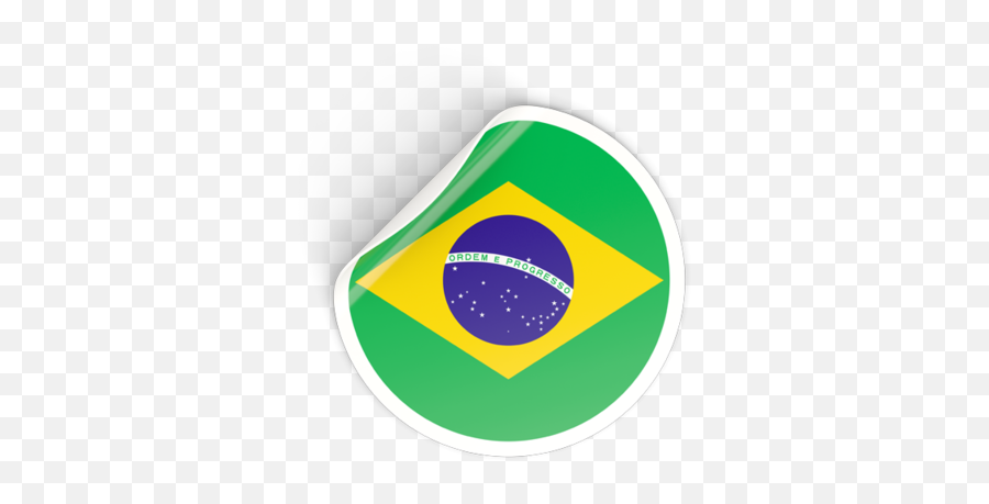 Round Sticker Illustration Of Flag Of Brazil Emoji,Brasil Png