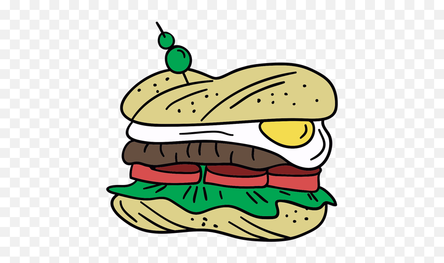 Egg Sandwich Hand Drawn Illustration Transparent Png U0026 Svg Emoji,Sandwich Transparent Background
