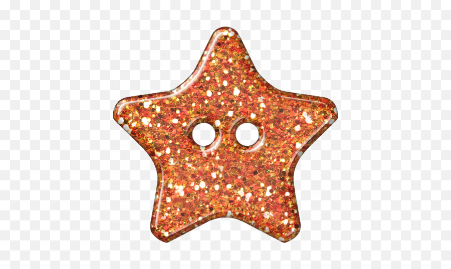 Orange Glitter Star Plastic Button Graphic By Marisa Lerin Emoji,Gold Glitter Star Png