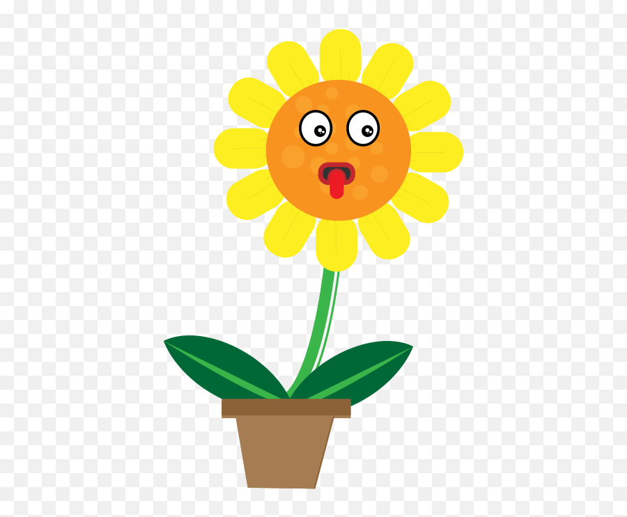 Sunflower In Pot Clipart Free Svg File - Kid Sunflower Drawing Png Emoji,Pot Clipart