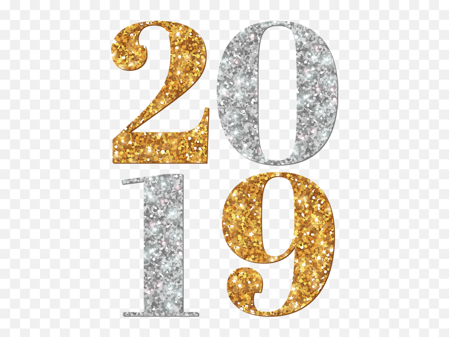 2019 Silver Gold Png Clip Art - Buon Anno 2019 Glitterati Emoji,2019 Png