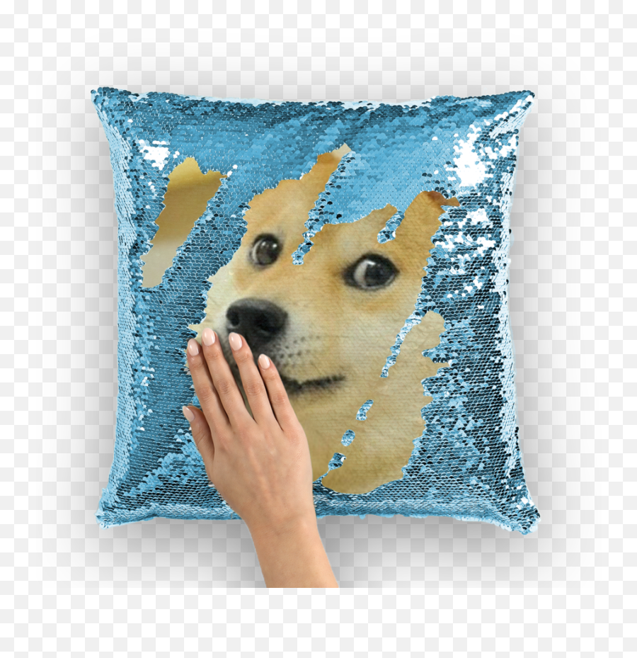 Doge Face Png - Doge Sequin Pillow Sequin Pillow Meme Magic Pillow Emoji,Doge Transparent