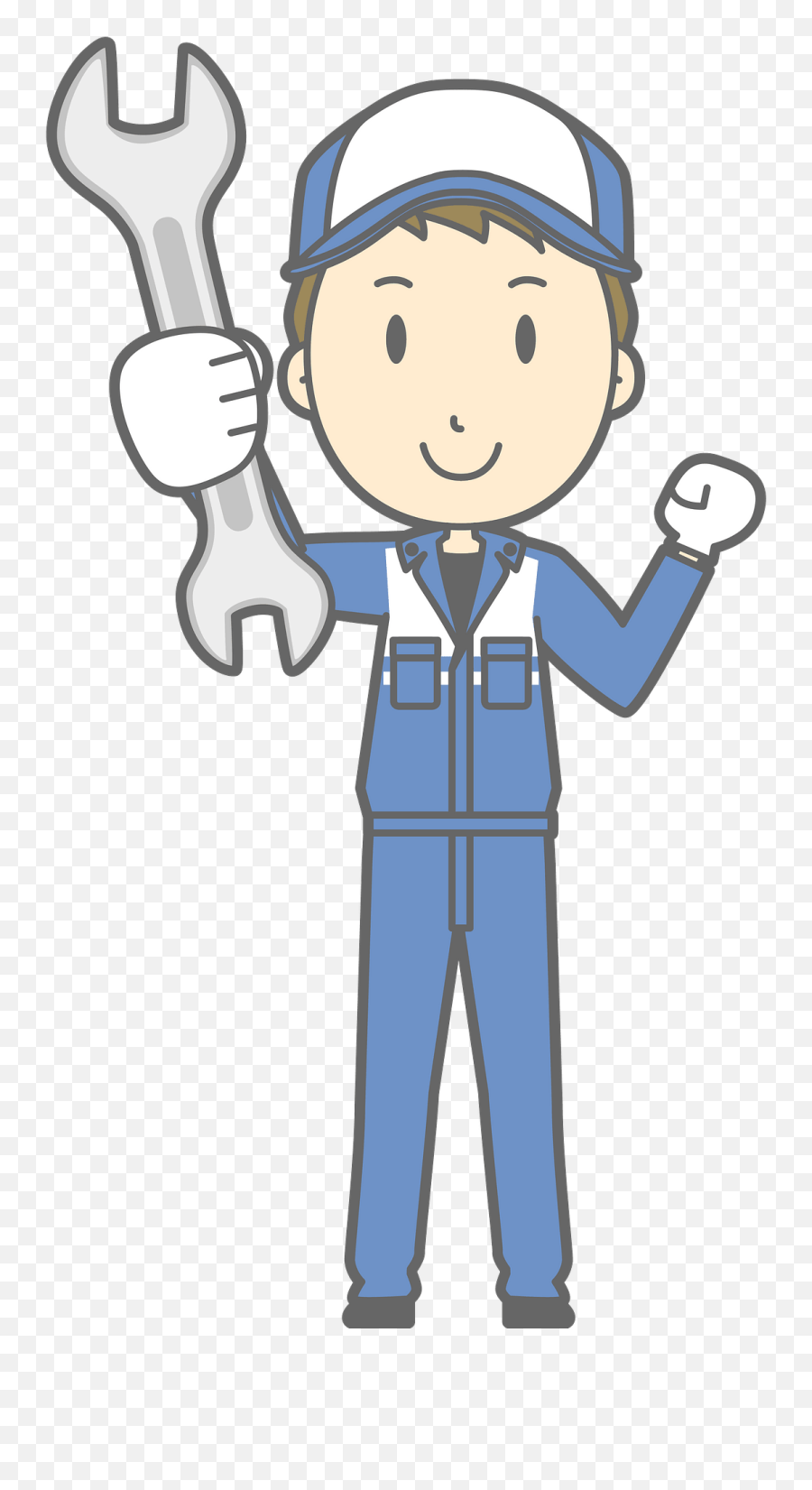 Todd Mechanic Man Is Holding A Wrench Clipart Free - Workwear Emoji,Mechanic Clipart