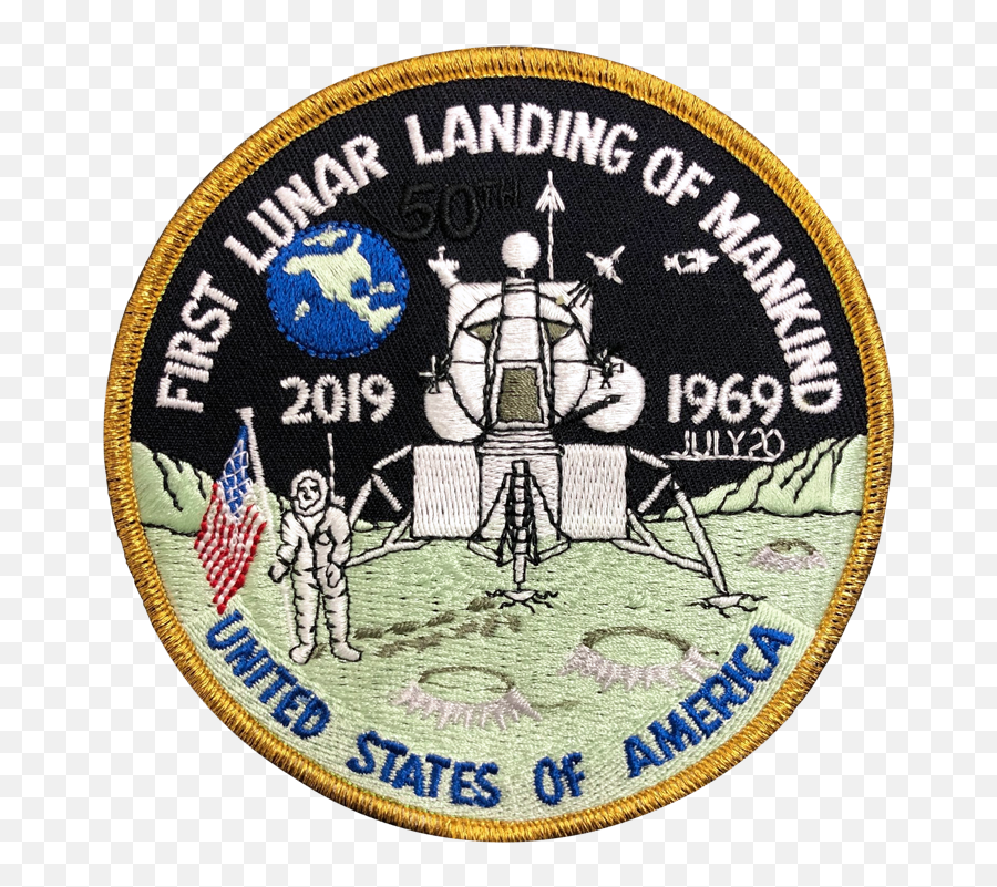 First Lunar Landing 50th 1969 - Apollo Lunar Space Patches Emoji,Apollo 11 Logo