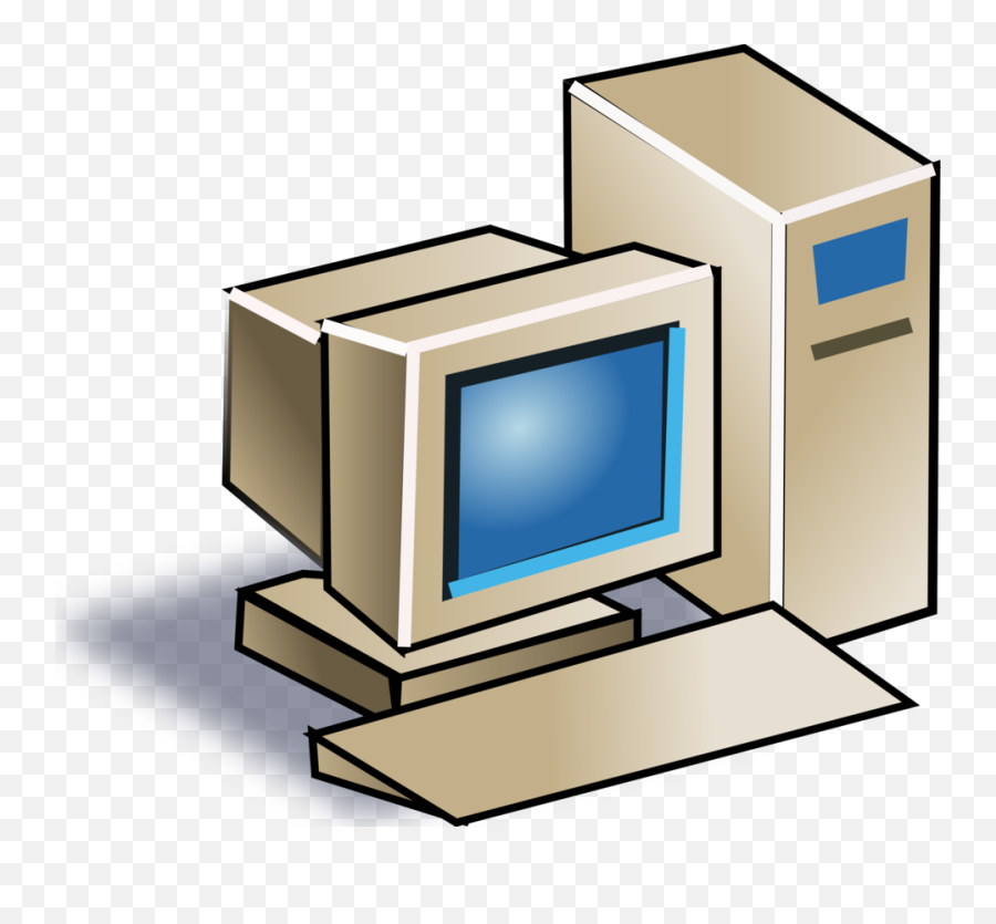 Art Clip Monitor Computer Screen - Old Computer Cartoon Png Emoji,Computer Screen Clipart