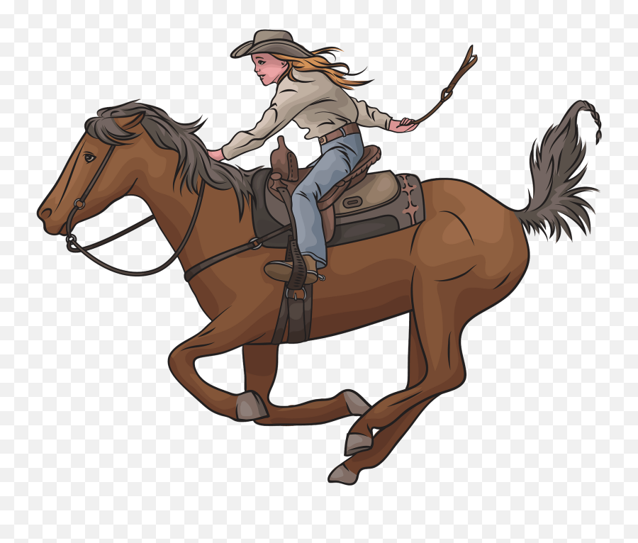 Cowgirl Riding Horse Clipart Free Download Transparent Png - Cowgirl Riding Horse Clipart Emoji,Horse Clipart