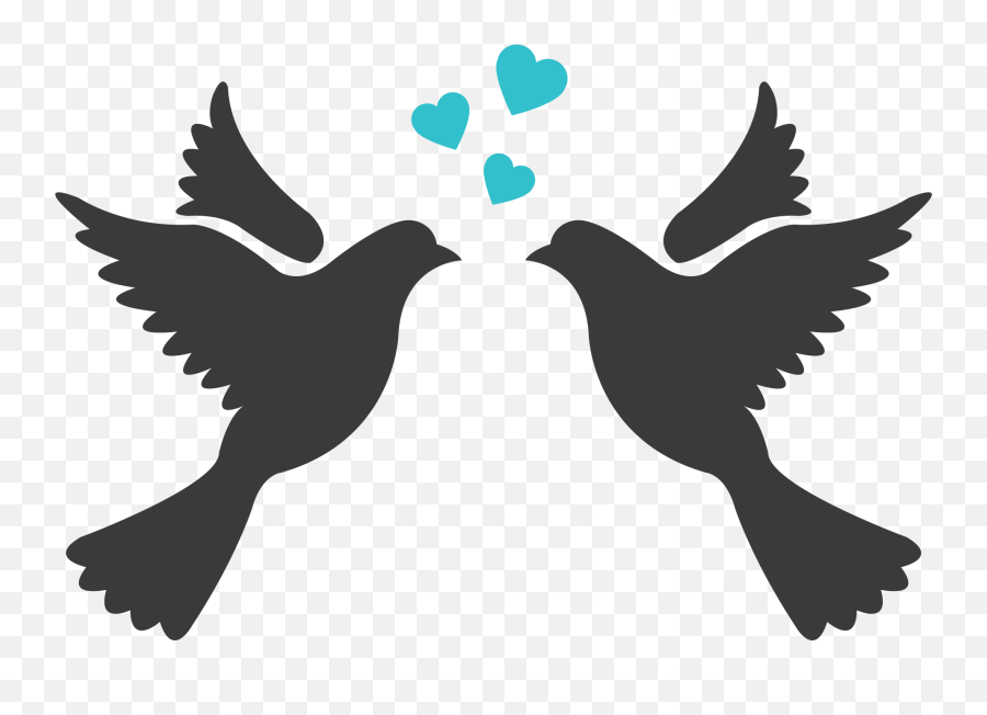 Lovebird Silhouette Drawing Clip Art - Bird Png Download Emoji,Birds Flying Clipart