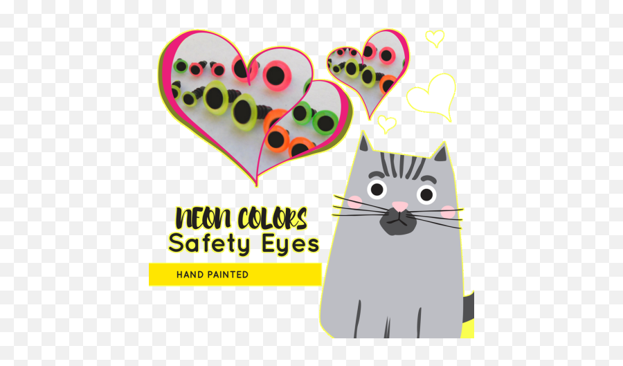 Safety Eyes Neon Colors Emoji,Neon Heart Png