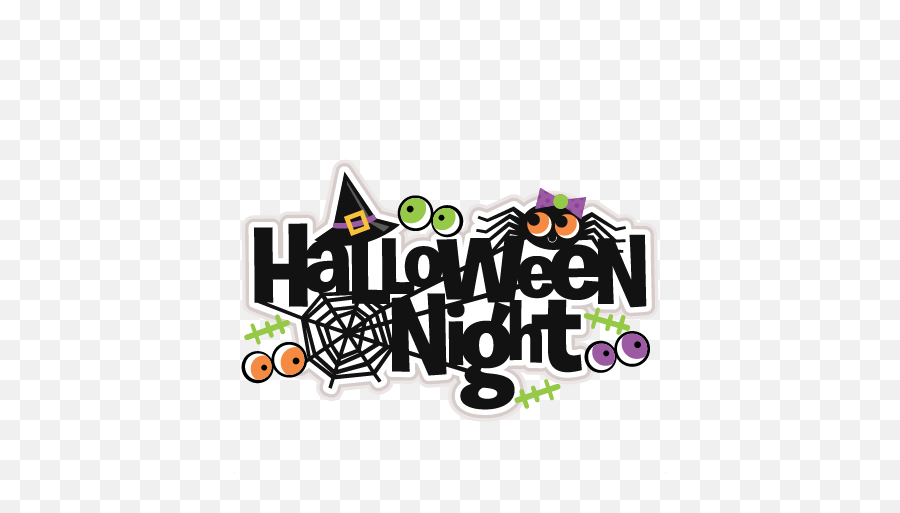 Halloween Night Title Svg Scrapbook Cut File Cute Clipart Emoji,Night Png