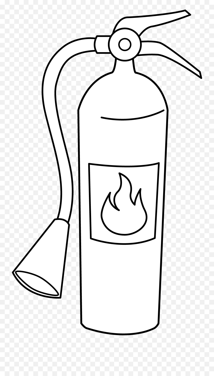 Fire Extinguisher Line Art - Free Clip Art Fire Safety Cartoon Outline Fire Extinguisher Emoji,Fireman Clipart