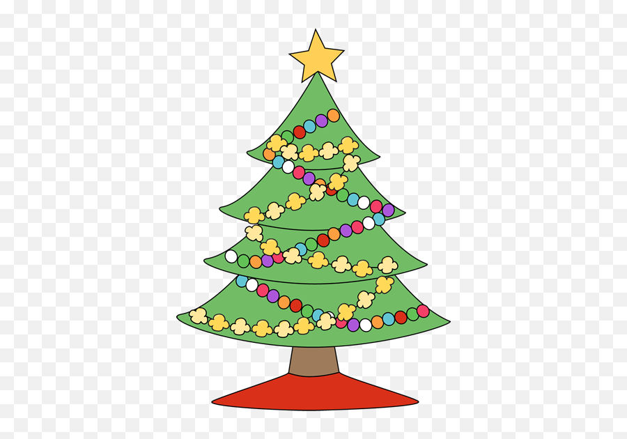 Popcorn Christmas Tree Clip Art - Clipart Colorful Christmas Tree Emoji,Popcorn Clipart