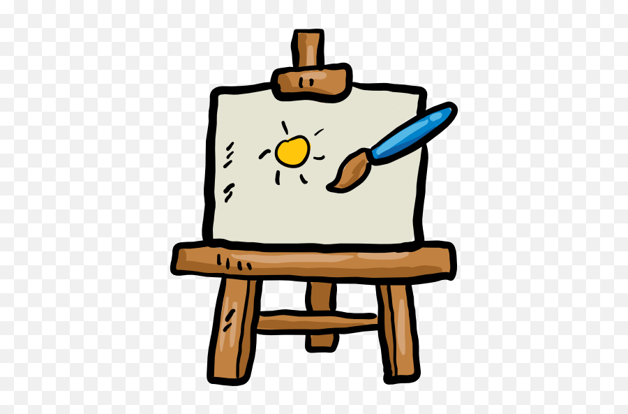 Canvas Painter Art And Design Tools Tool Paint - Easel Easel Painting Clipart Emoji,Painter Clipart