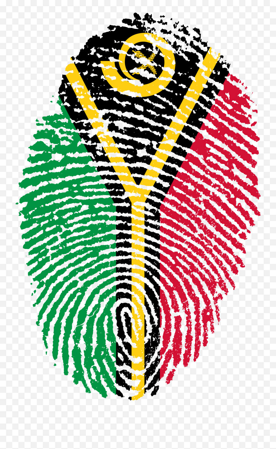 Clipart Of Vanuatu Flag In A Shape Of Fingerprint - Kuwait Flag Finger Print Emoji,Photo Clipart