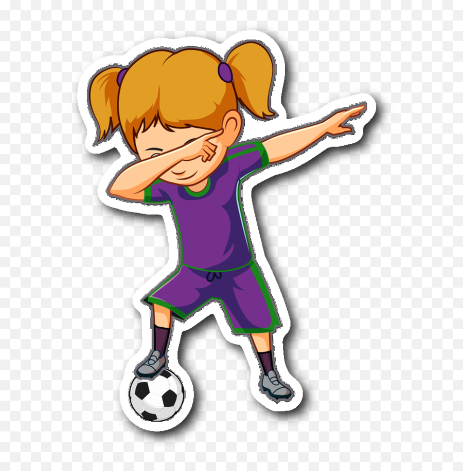 Car Bumper Dabbing Soccer Clipart - Cartoon Soccer Girls Clipart Emoji,Soccer Clipart