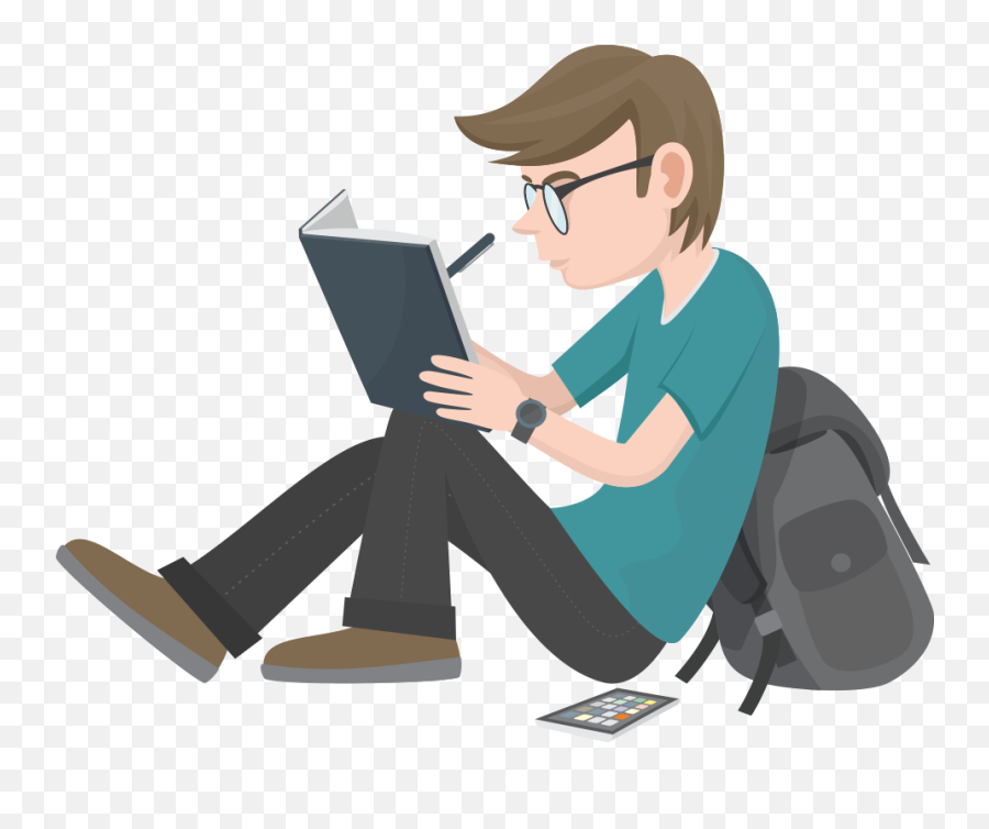 Person Writing - Teen Reading Books Cartoon Emoji,Journaling Clipart