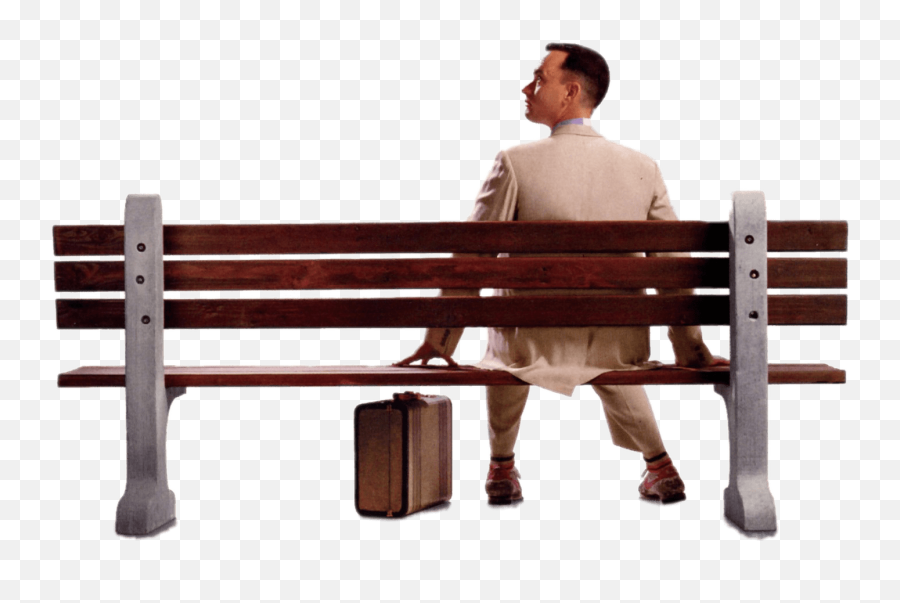 Tom Hanks Sitting - Transparent Forrest Gump Png Emoji,Bank Png