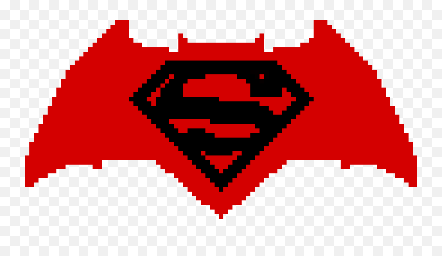 Batman Vs Superman - Batman Bvs Pixel Art Emoji,Batman Superman Logo