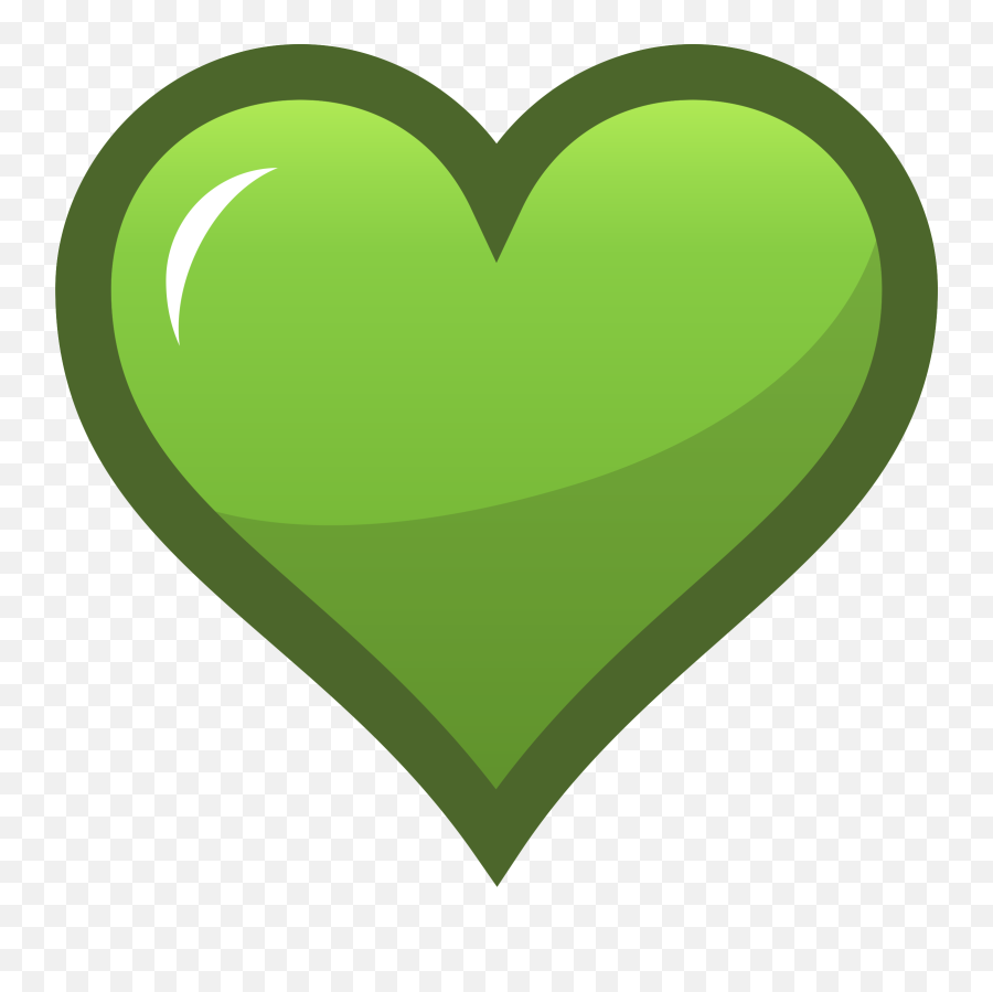 Big Green Heart Clipart - Green Heart Cartoon Png Emoji,Heart Clipart
