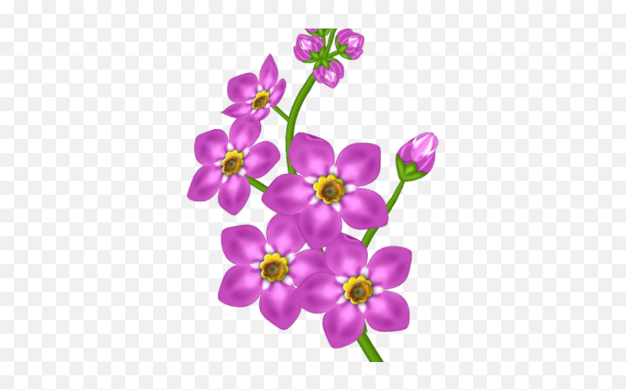 Download Forget Me Not Clipart Flower Head - Bunch Of Yellow Transparent Background Purple Flower Clipart Emoji,Flowers Transparent Background