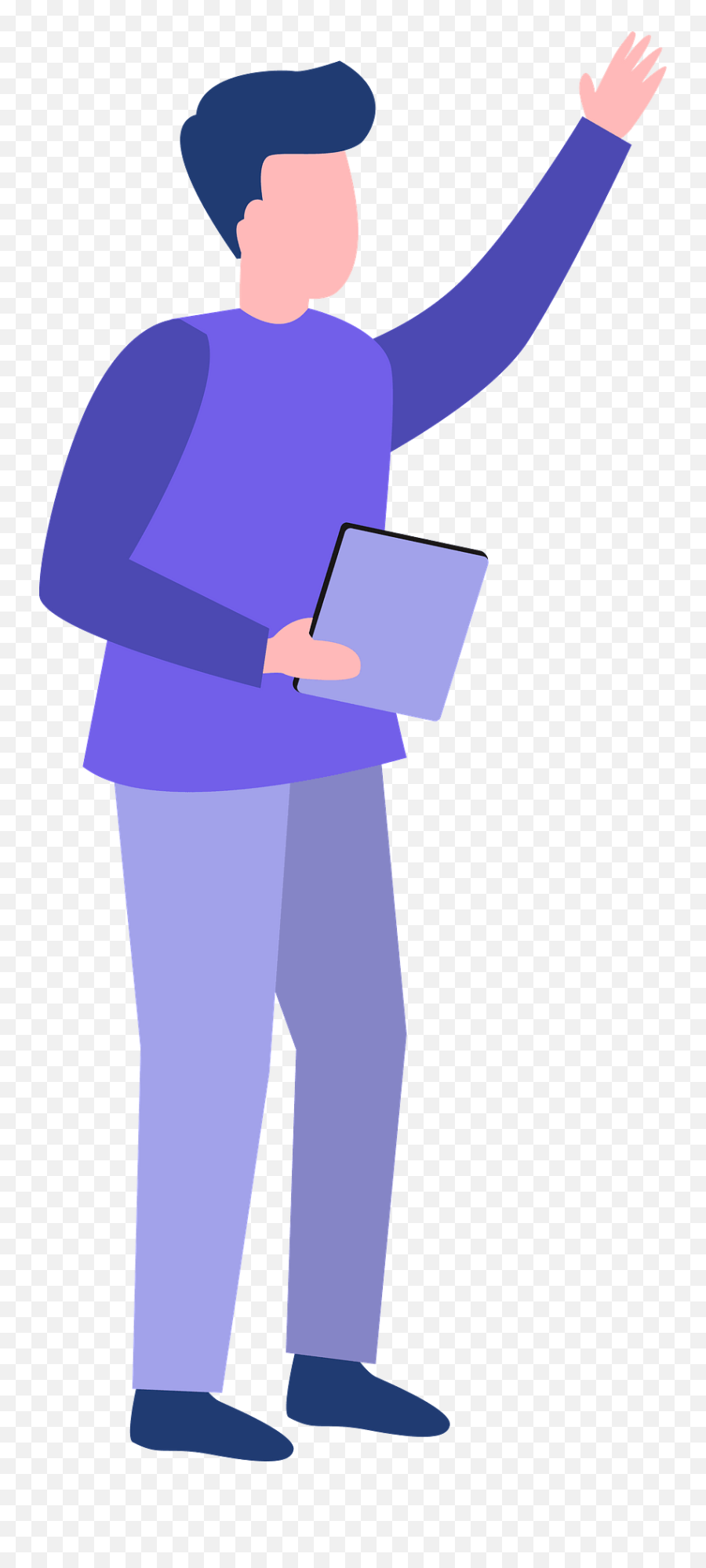 Man With Tablet Clipart - Person Using Tablet Clipart Emoji,Tablet Clipart