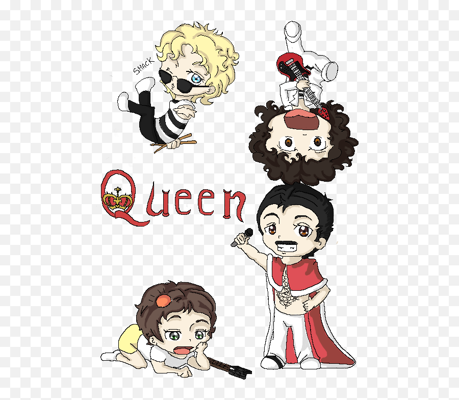 Queen Anime Queen Drawing - Queen Band Drawing Cartoon Emoji,Freddie Mercury Clipart