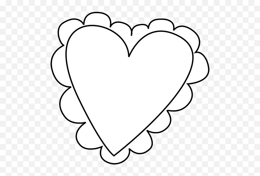 Cute Heart Clipart Black And White - Valentine Heart Clipart Black And White Emoji,Heart Clipart Black And White