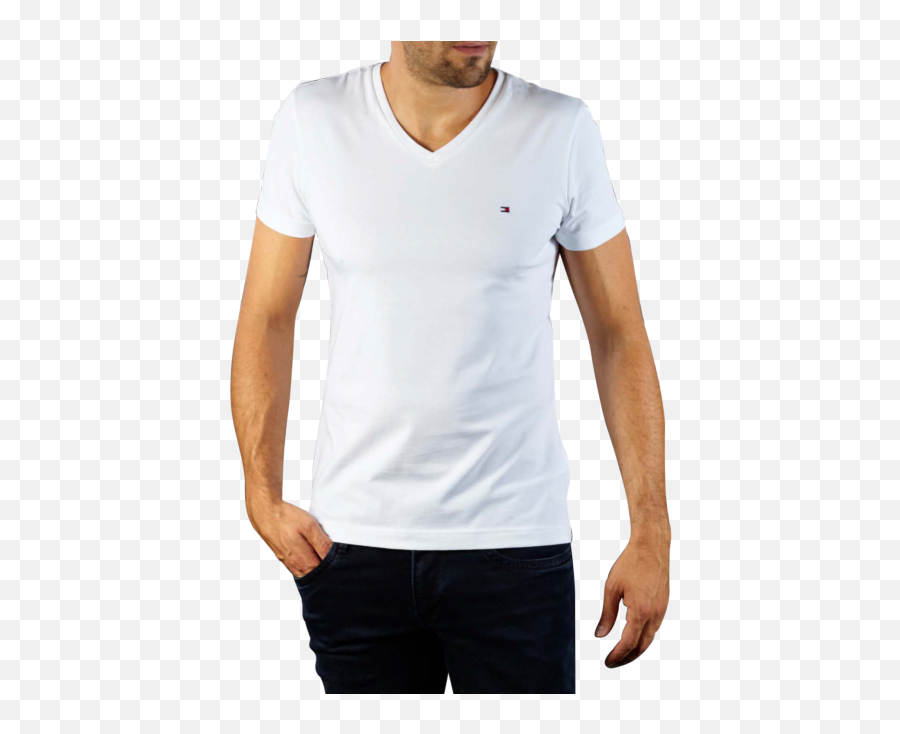 Tommy Hilfiger Shirt V Neck - White Tommy Hilfiger V Neck T Shirt Emoji,Tommy Hilfiger Logo Shirts