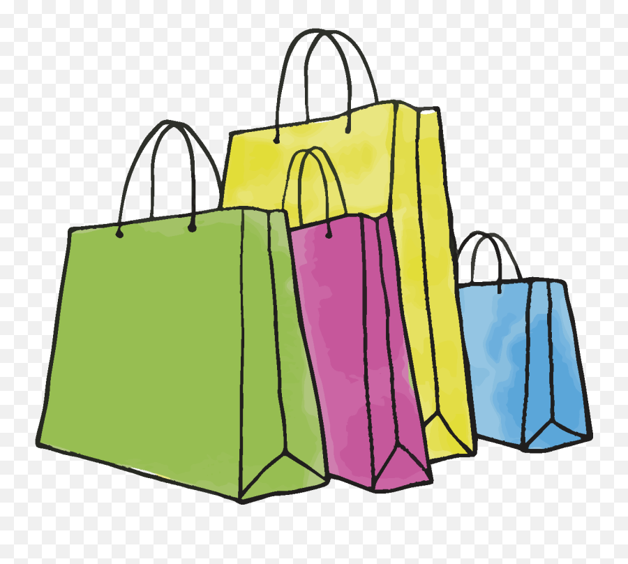 Shopping Bag Drawing Clip Art - Cartoon Shopping Bag Clipart Emoji,Goodnight Clipart
