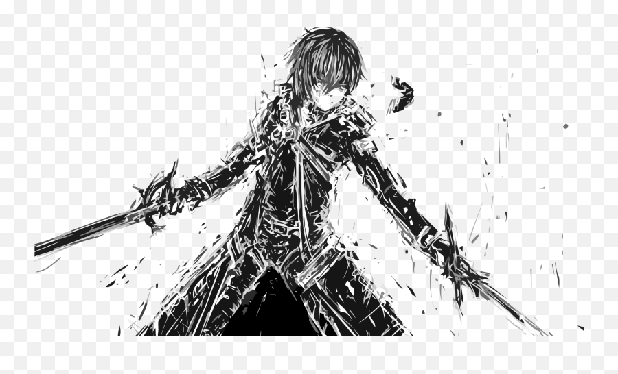Anime Guy With Sword Drawing Png Image - Cool Sword Anime Guy Emoji,Anime Guy Png