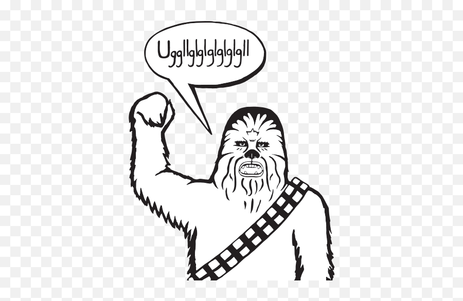 Chewbacca Black And White Clipart Png - Chewbacca Black And White Emoji,Chewbacca Clipart